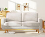 Vesgantti 68" Loveseat Sofa Light Grey, Comfy Corduroy Couch with Spring Cushion and Solid Wood, Modern Deep Seat for Bedroom, Living Room, Office
