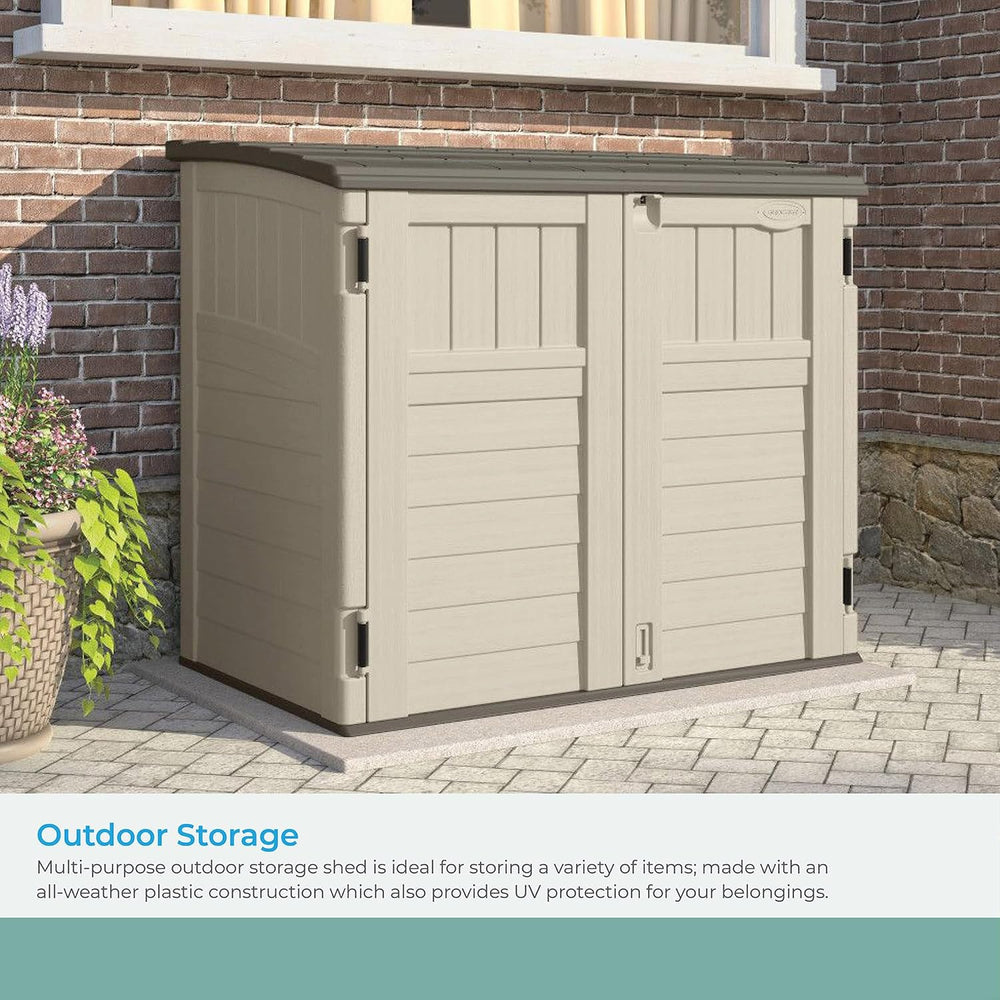 Suncast 34 Cu Ft Capacity Horizontal Outdoor Storage Shed