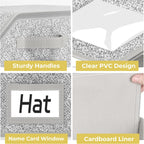 2 Pack Hat Organizer Box for Women & Men, Foldable Storage Box with Clear Lid for Baseball, Cowboy Caps, Stackable Clear Hat Organizer, Store up to 28 Caps, Grey