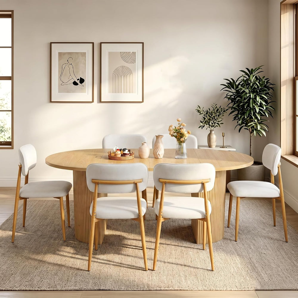 weselon Mid-Century Modern Dining Chairs Set of 4, Upholstered Velvet Dining ...