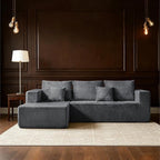 106" Corduroy Boneless Modular Sectional Sofa, Cloud-Louch Deep Seat Sofa with Left Chaise for Living Room & Bedroom（L-Shaped Left Hand Facing ）