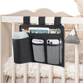 Bedside Caddy Organizer - Bed Organizer Caddy for Remotes Control Phone Glasses Magazines Tablets Accessories - Wheelchair Bag for Hospital Home Office Dorm Room (4 pocket)
