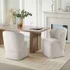 Upholstered Dining Chair with Casters No Assembly Linen DeakChair Wingback Single Sofa for Kitchen Diningroom Bedroom Readingroom,1 PCS,Linen