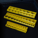 Olsa Tools Magnetic Socket Organizer | 3/8-inch Drive | SAE | Yellow | Holds 16 Sockets | Professional Quality Tools Organizer