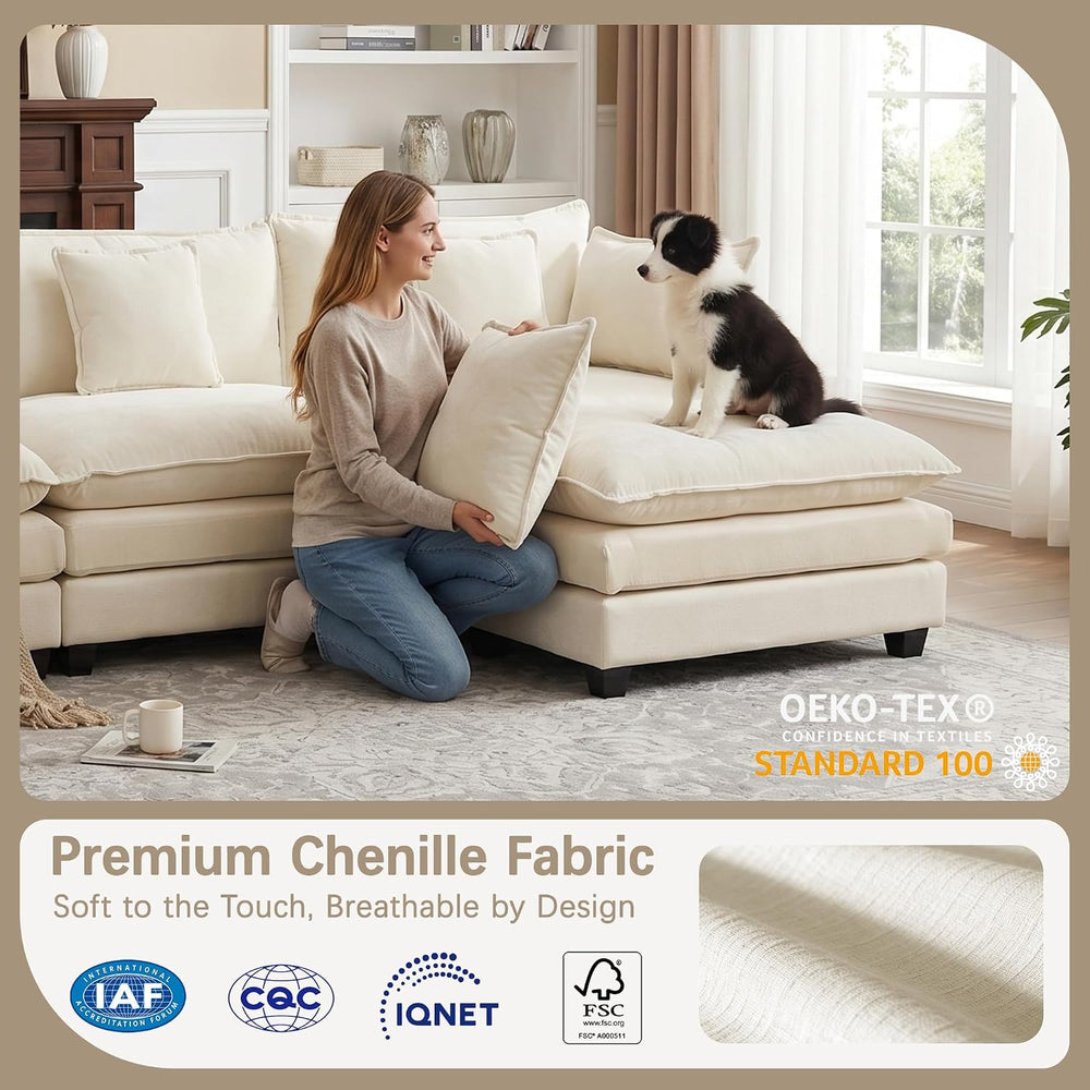 Oversized Loveseat Sofa, 70" Sectional Cloud Couch, 2 Seat Modern Comfy ...