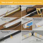 D-Line Half Round Cord Hider, Patented Cable Cover, Hide TV Wall Mount Wires, Raceway for Cords, Decorative Wire Covers, Paintable, Adhesive Cable Concealer - 8X 1.18in W x 0.59in H x 39in L - White
