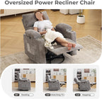 Electric Glider Rocker Recliner Chair with Massage and Heat Power Swivel Recliner Sofa with Adjustable Armrests and Headrest for Living Room