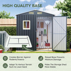 Update Version 6x4 FT Outdoor Metal Storage Shed, Single Door, 1 Clear Window, Tool Shed for Garden, Patio, Backyard Brown
