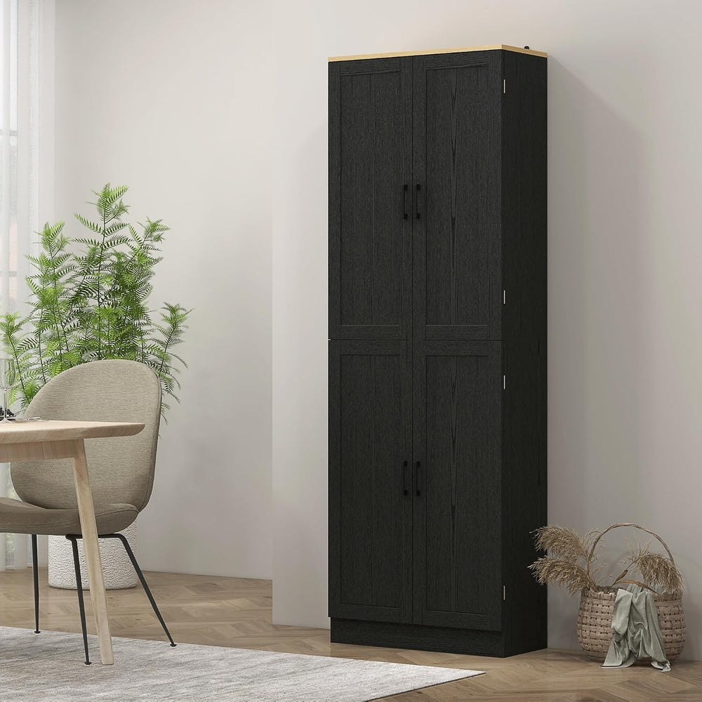 HOMCOM 67" Freestanding Kitchen Pantry, 4-Door Storage Cabinet Organizer...