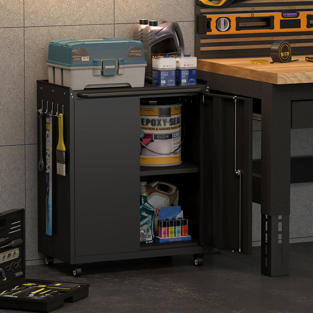 GREATMEET 32" H Lockable Storage Cabinet, Small Locking Cabinet with Doo...