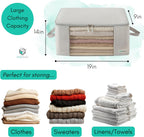 Clothing Storage Bags Clothes Organizer folding fabric bags for sweaters, clothing, garment, bedding, quilt, linens, large folding organizers with zip & window, mothproof underbed space saver bins