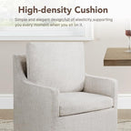 Upholstered Dining Chairs Set of 4, Modern Dining Room Chairs with Casters & Washable Cover, Rolling Accent Chair with Hidden Storage for Kitchen, Farmhouse, Living Room, Linen Fabric, 4 Box