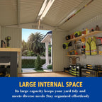 Metal Storage Shed, 10 X 8 FT Lockable Outdoor Tool Shed with Air Vent and Clear Windows, Galvanized Steel Garden Shed for Backyard, Patio, Garden, Bike Storage or Outdoor Use, Grey