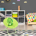 Relaxdays Moon Chair for Your Child, Foldable, Unisex, Indoor and Outdoor, Folding Chair, Yellow, 48.5 x 51 x 48 cm