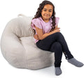 Big Joe Cloudberry Bean Bag Chair, Foam-Filled Structured Seat, Teddy Boucle, Icing, Kids