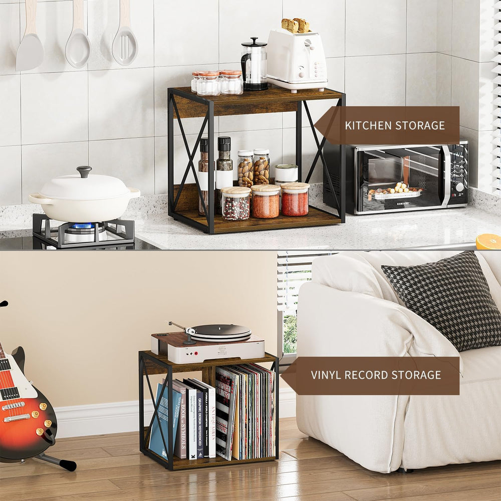 Vinyl Record Storage,Vinyl Record Holder Up to 80-100 Albums,4-Compartment Re...
