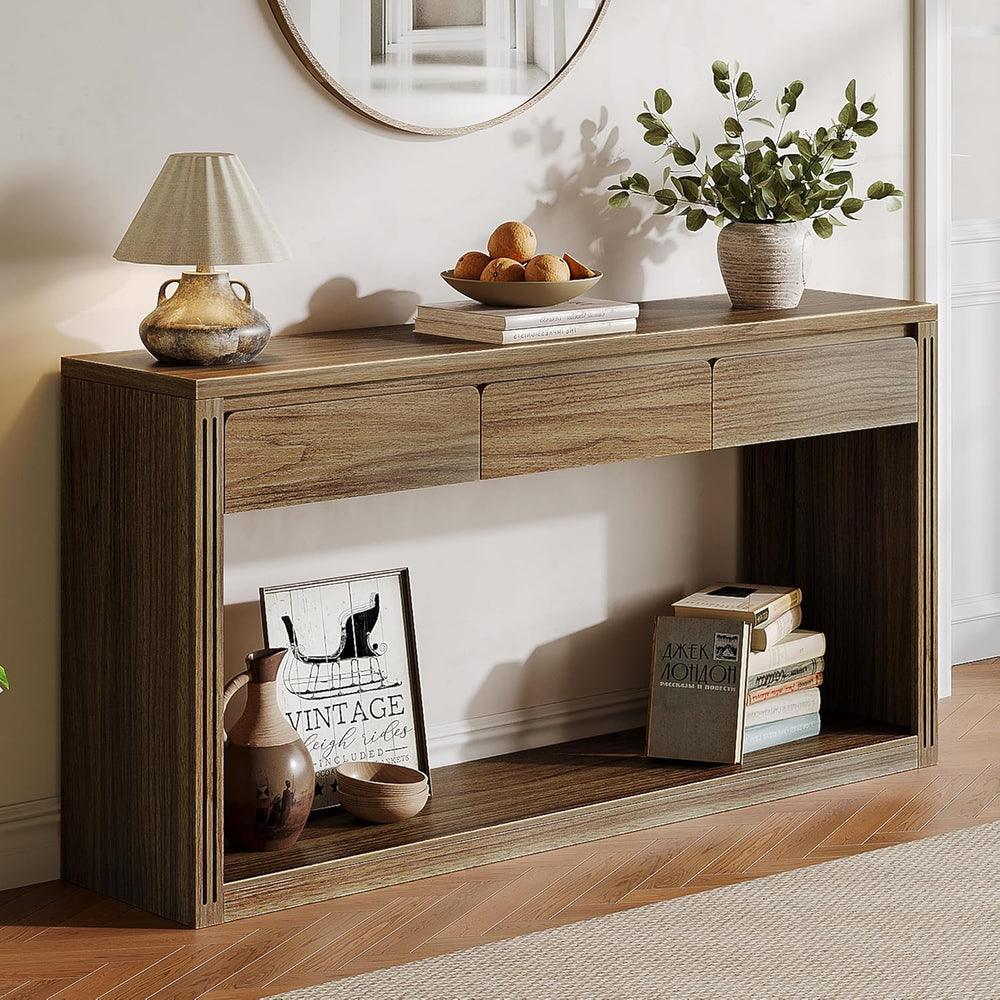 Treocho 63.9" Farmhouse Console Tables for Entryway, Long Sofa Table wit...