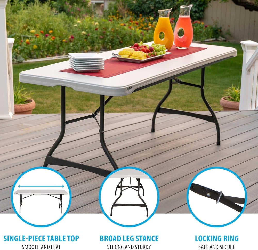 Lifetime 6-Foot Nesting Folding Table, Commercial, Almond