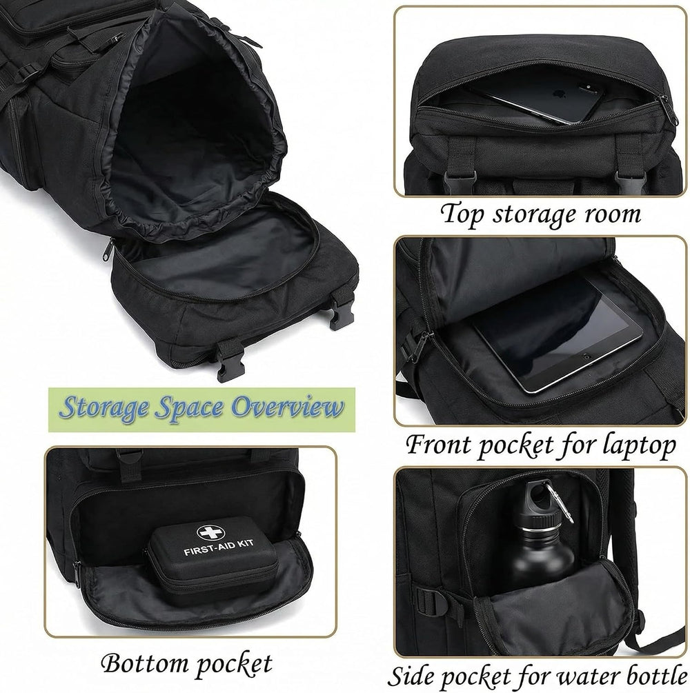 70L Hiking Backpack for Men, Waterproof Lightweight Camping Backpack, Militar...