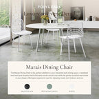 Poly & BARK Marais Modern Dining Chairs Set of 4 – Mid Century Modern Plastic Dining Chair with Metal Legs – Kitchen & Dining Room Chairs – Indoor/Outdoor – White