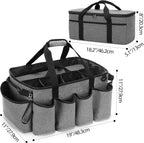 Detailing Bag with Polisher Carry Bag, Large Detail Car Care Box for Auto Detailing Supplies, Car Wash Caddy & Trunk Organizer for Buffer Bottle Towel & Cleaning Kit, Gray, Patent Design