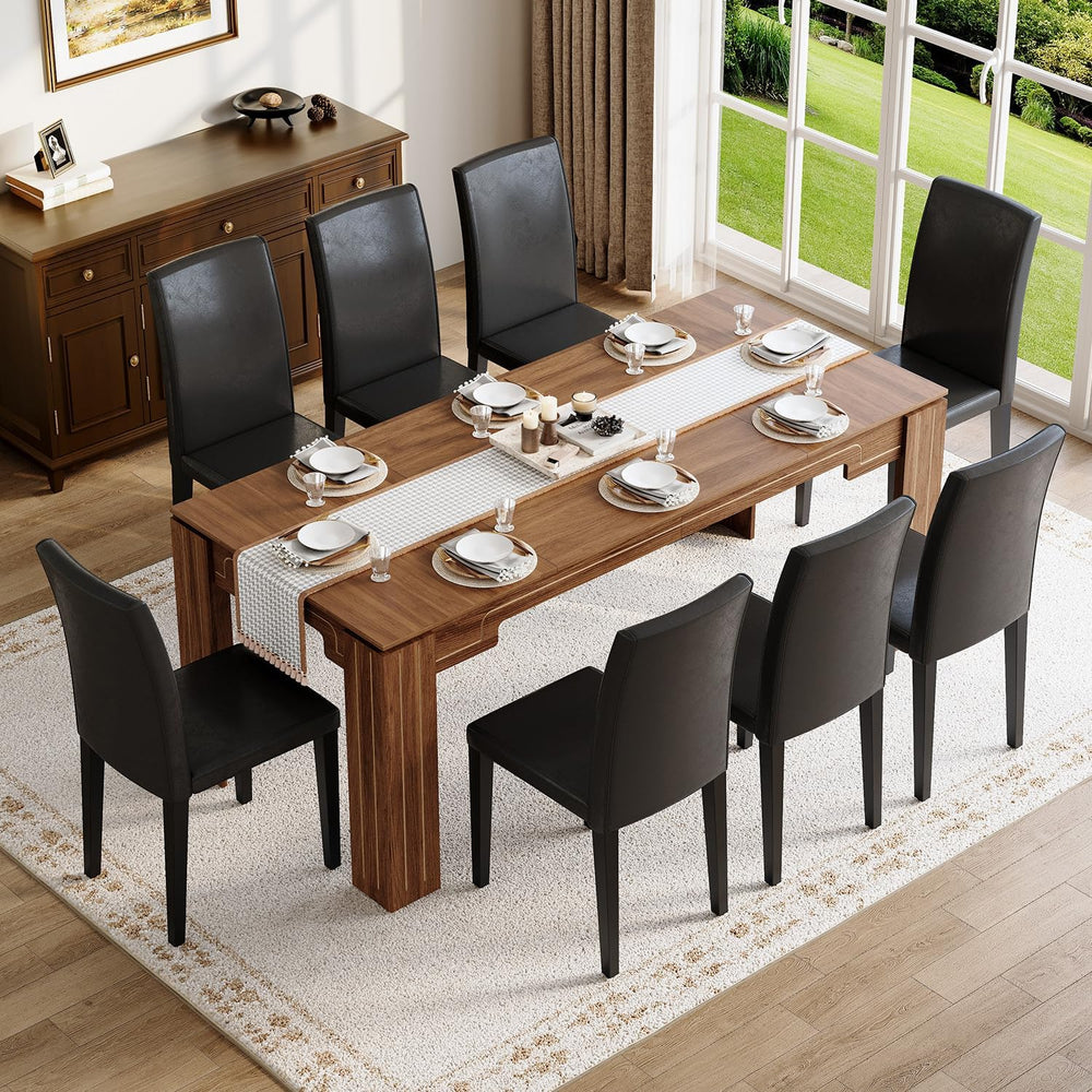 71" Wood Dining Table for 6-8, Large Rectangular Wood Grain Kitchen Dini...