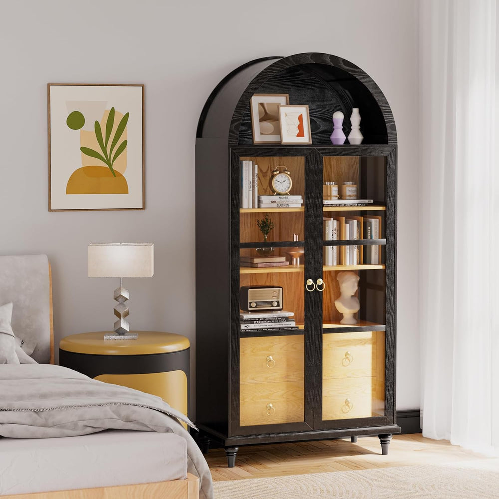 YESHOMY Kitchen Pantry Cabinet, 71" Arched Storage Cabinets Tall Pantry,...