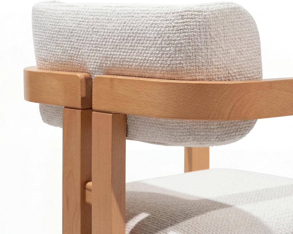 MELAGIO Mid-Century Modern Dining Chair – Upholstered Performance Fabric Seat...