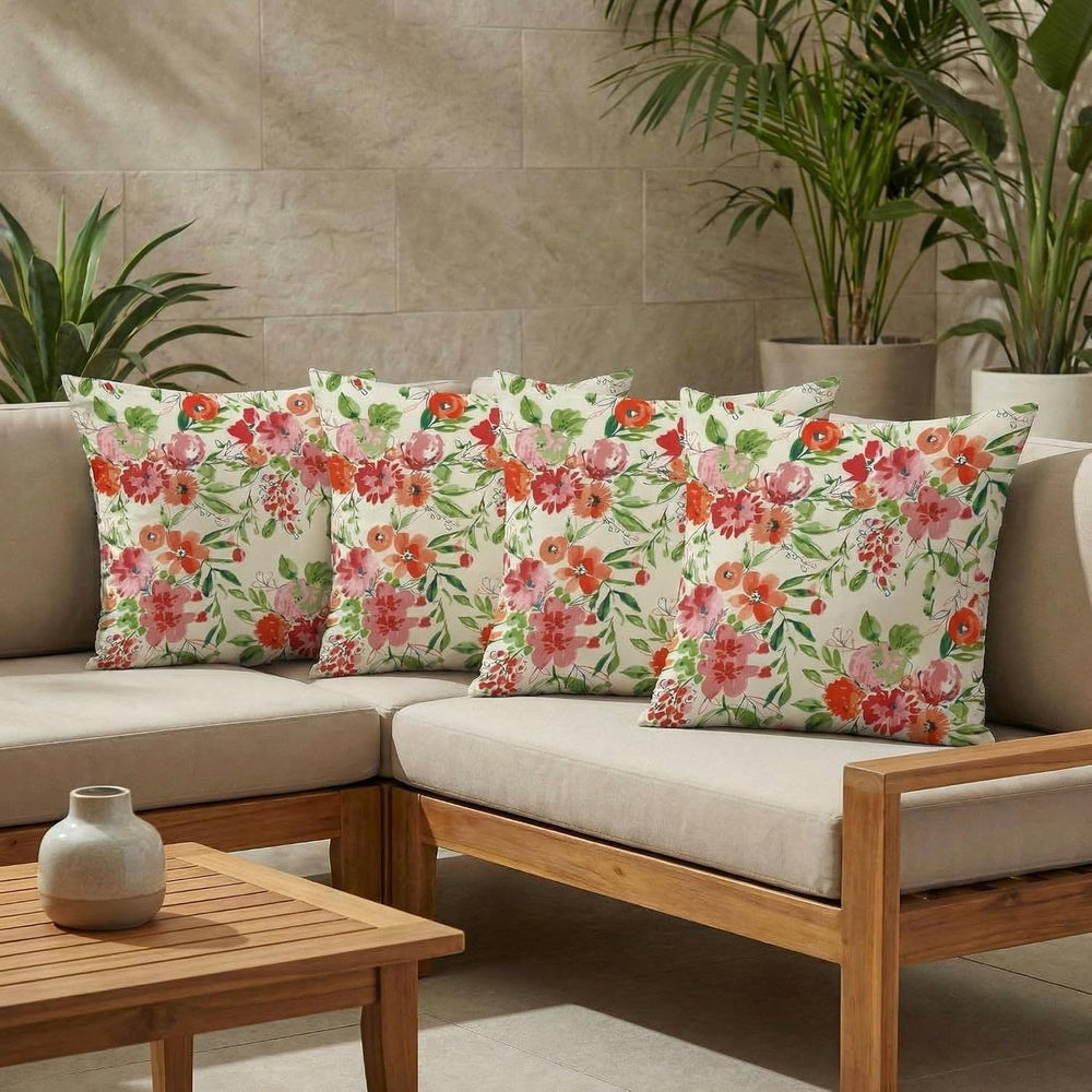 RSH DECOR Square Throw Pillows Set of 4, 20" x 20", Outdoor Pillows...