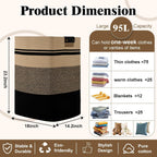 Laundry Hamper, 95L Tall Laundry Basket with Leather Handles, Rectangle Large Clothes Hamper for Organizing, Cotton Woven Laundry Baskets Storage Hampers for Bedroom, Nursery, Living Room