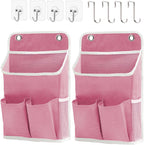 Hanging Basket for Organizing, Wall Organizer with Pockets and Over The Door Organizer，Can for Home, Closet, Office and Camper (2 Pink)