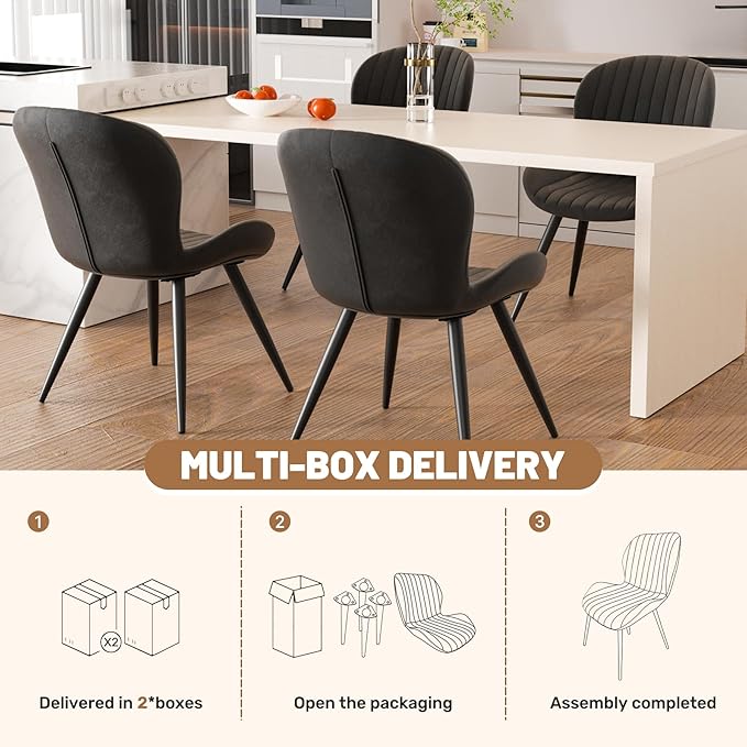 Nalupatio Dining Chairs Set of 4, Modern Dining Room Chairs Comfy Backrest Th...