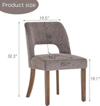 VKNOW Wooden Dining Chairs Set of 4, Modern Fabric Upholstered Dining Room Chair Kitchen Chairs, Farmhouse Dinner Chair for Kitchen Dining Room, Brown