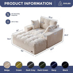 MAXYOYO Modular Sectional Chaise Lounge Sofa, Upholstered Lounge Chair with Ottoman, Comfy Couch with Layered Cushion, Tufted Upholstered Sleeper Chair for Living Room, No Assembly, Beige