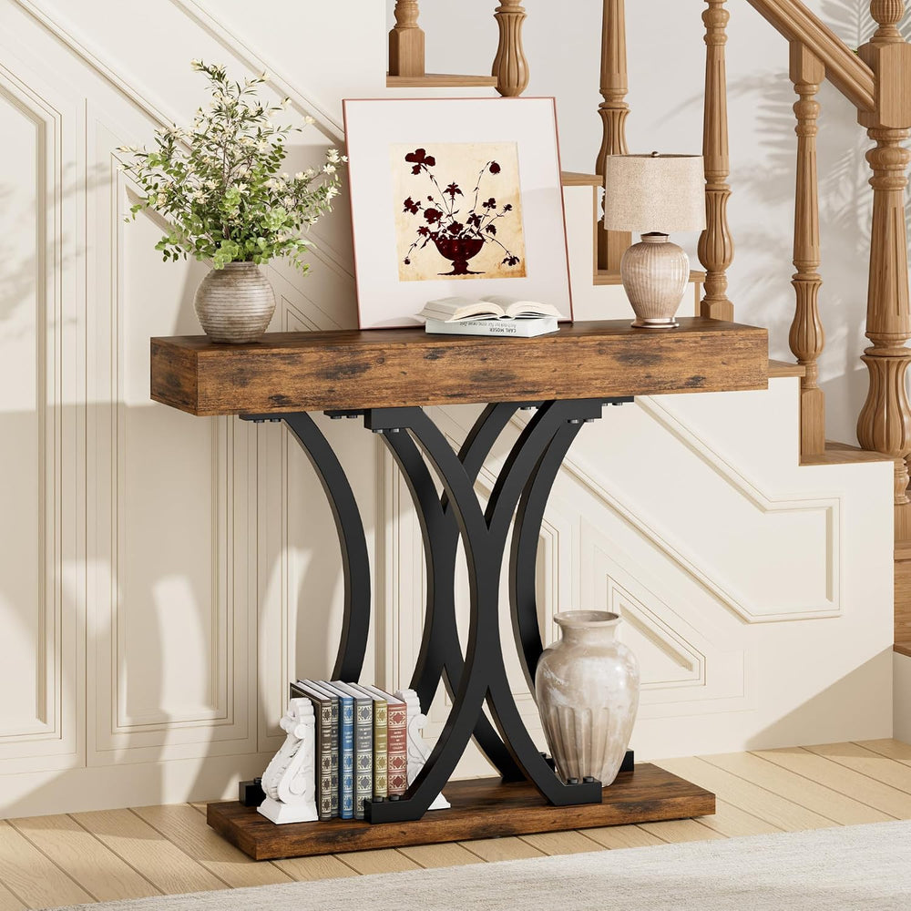 JUSTOGO 43.3" Console Table for Entryway, Industrial Sofa Table Entryway...