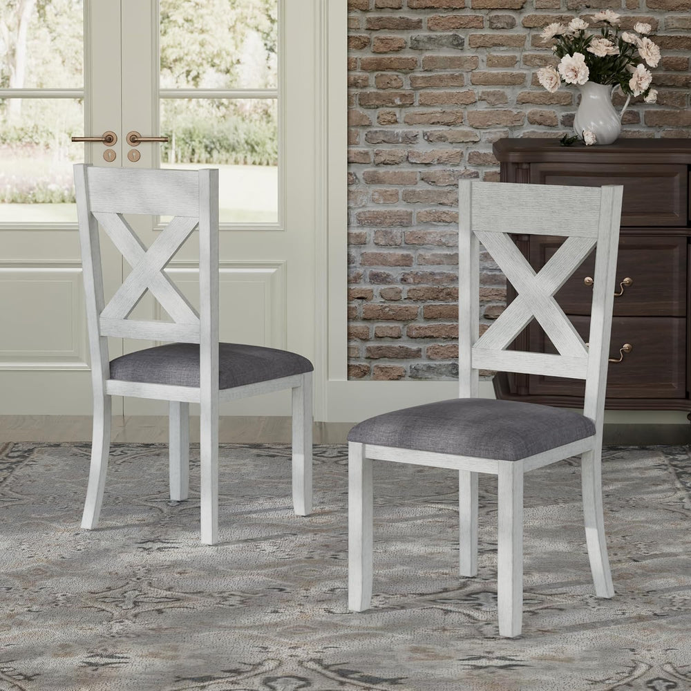 Peatuk Solid Wood Dining Chair Set of 2, Part of Dining Table Set, Mix and Ma...