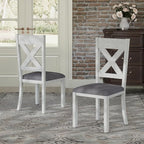 Solid Wood Dining Chair Set of 2, Part of Dining Table Set, Mix and Match Table, Chair Sold Separately for Dining Room, Kitchen, Grey