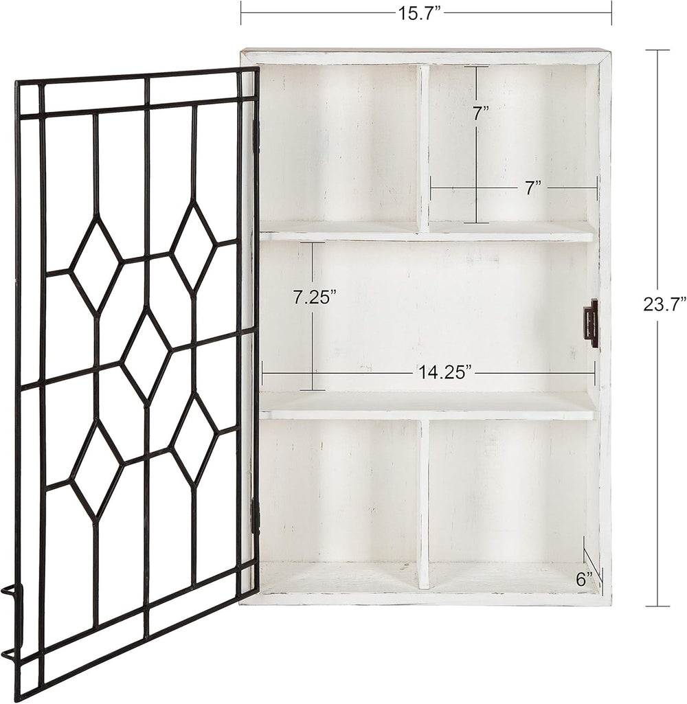 Kate and Laurel Megara Decorative Wooden Wall Hanging Curio Cabinet for Open ...