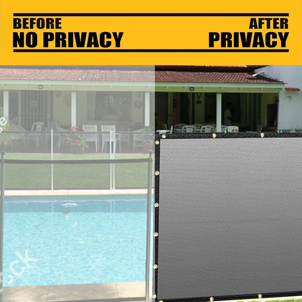 Customized 4' x 100' Gray Fence Privacy Screen,with Bindings & Gr...