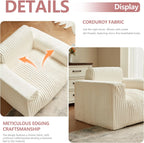 Premium Beige Bean Bag Chair for Adults with Armrest- Ultra Plush Memory Foam Lounge Sofa & Comfy Reading Nook Chair for Bedroom, Living Room & Dorm (White, Cloudnook)