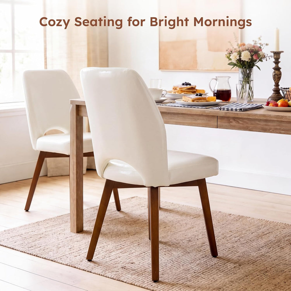 Dining Chairs Set of 4, Upholstered Kitchen Chairs, White