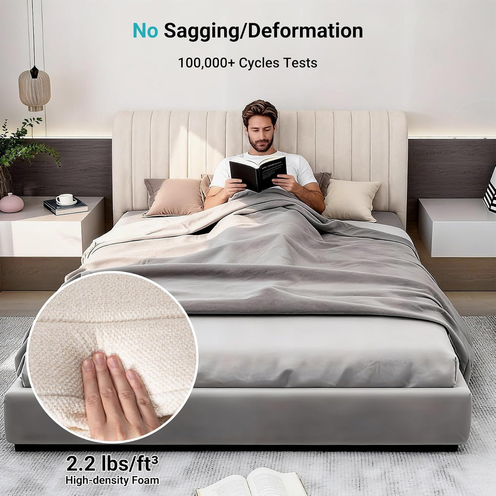Chenille Boneless King Headboard, No Assembly Required