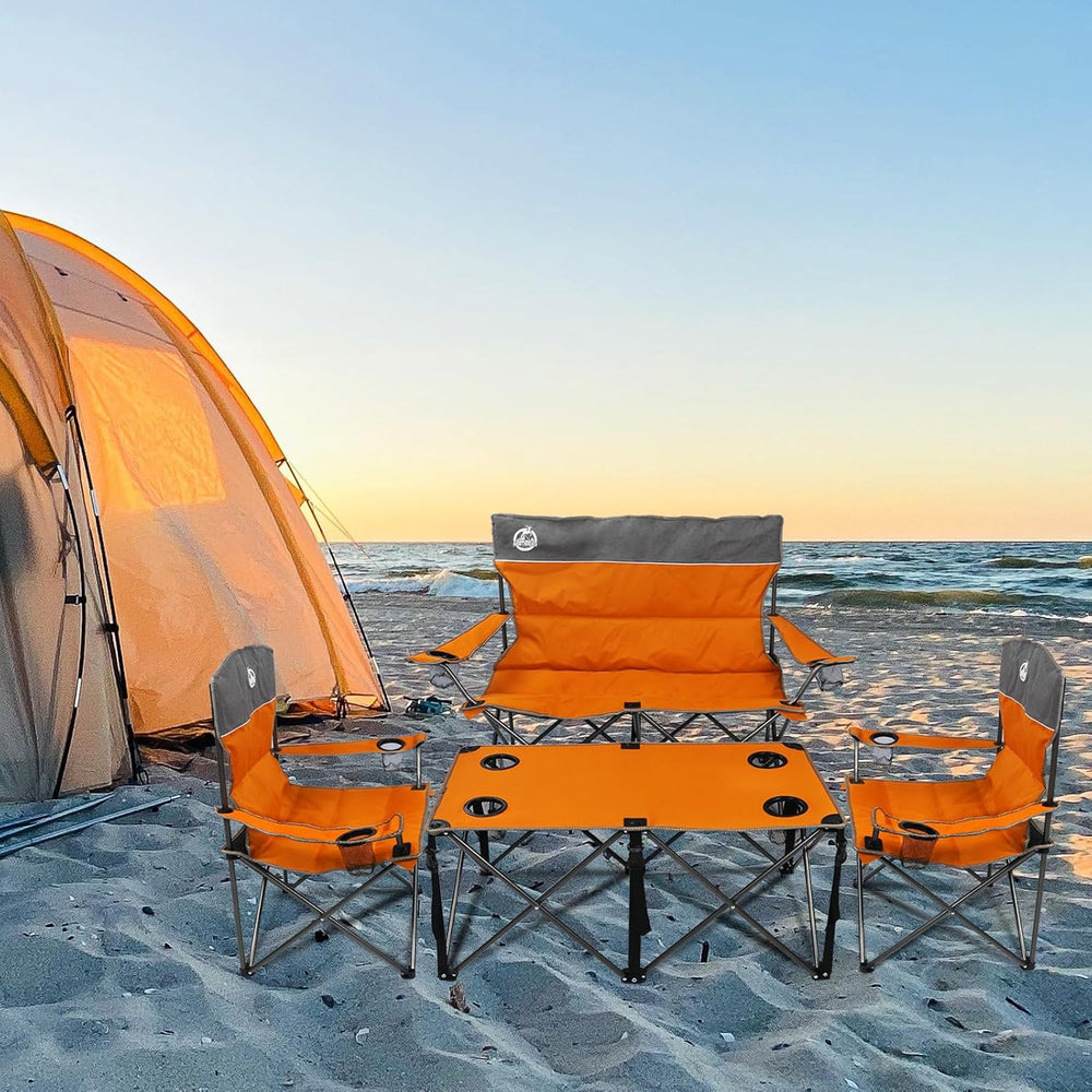 Northroad Folding Camping Chair Set of 4, Portable Collapsible Conversation S...