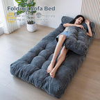 MAXYOYO Folding Sofa Bed, Convertible Chair with Pillow Foldable Couch with Back Support, Portable Fold Out Chair Bed Comfy Floor Sofa Lounge for Living Room Bedroom, Dark Grey, Single