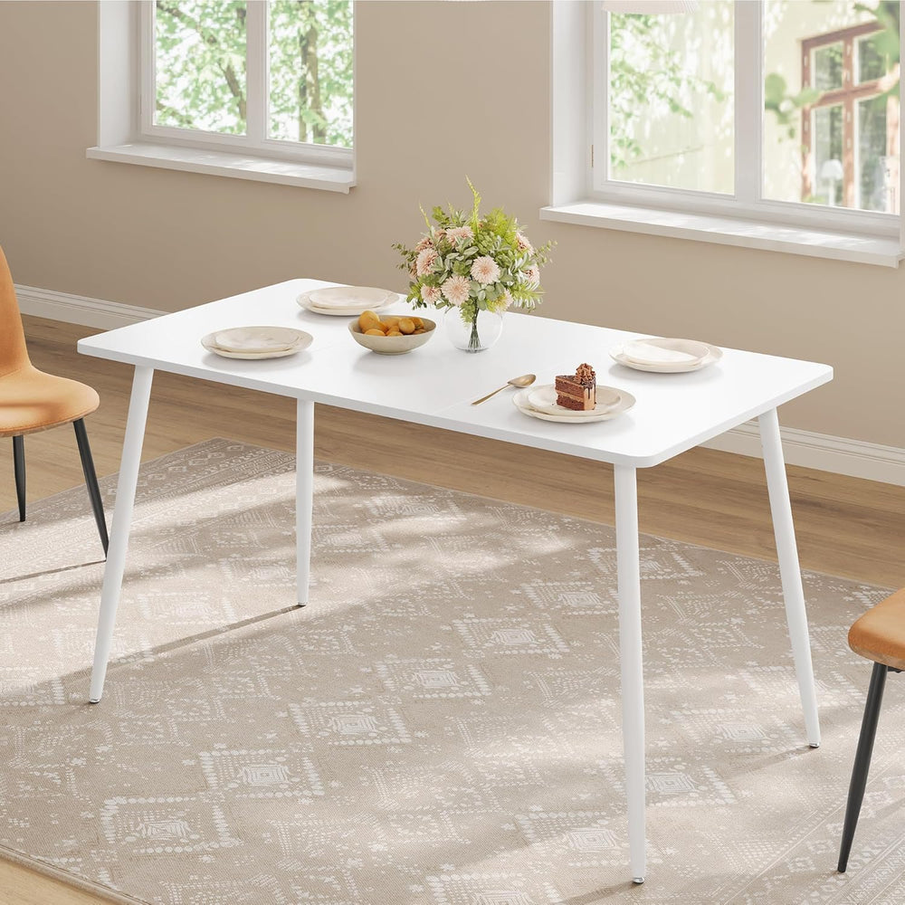 VASAGLE 55.1" Dining Table for 4-6 People, Modern Kitchen Table, Heat-Re...