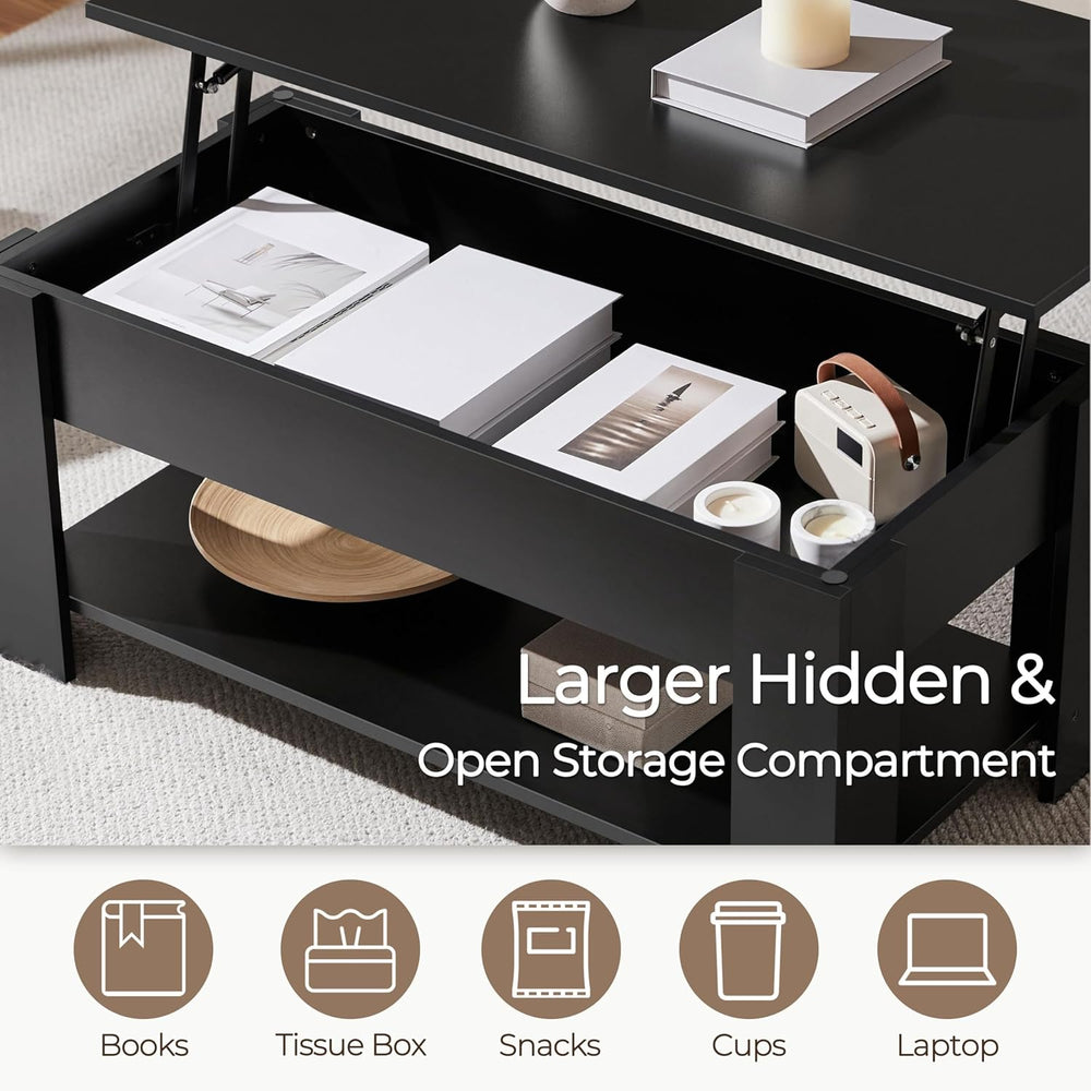 Yaheetech Wooden Coffee Table, Lift Top Coffee Table with Large Hidden Storag...
