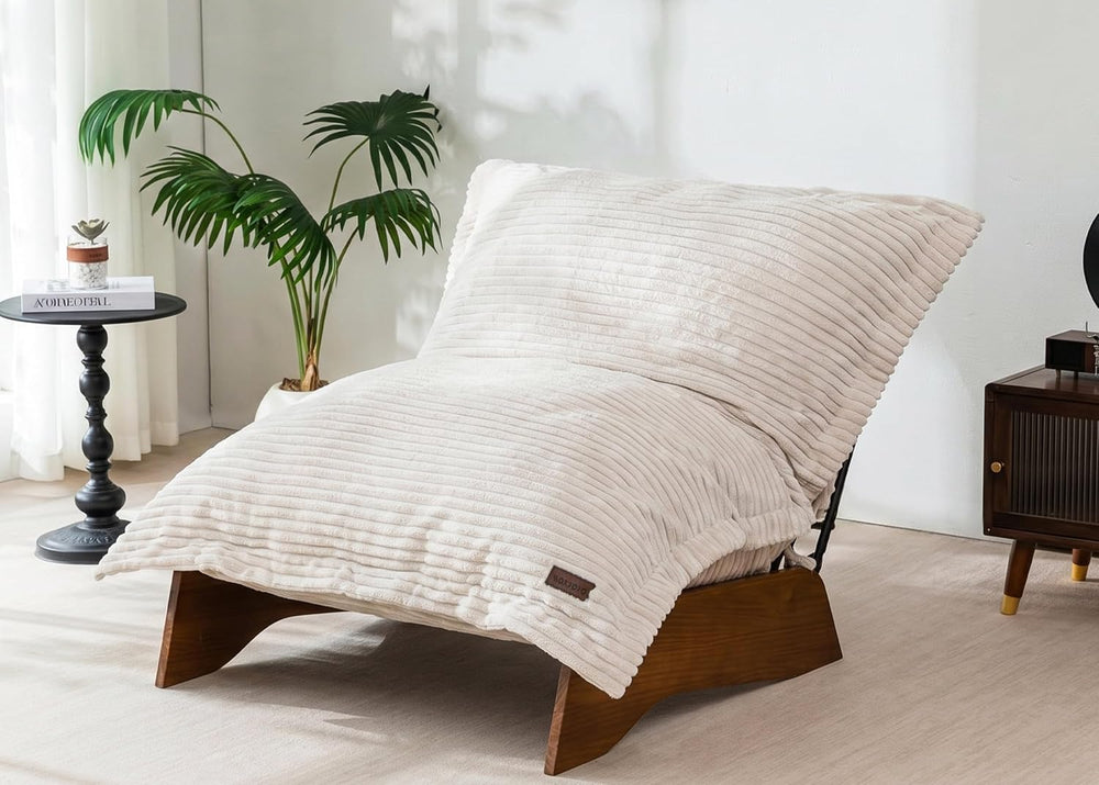 MAXYOYO Adjustable Living Room Chair, 3-Position Bean Bag Chair with Frame | ...