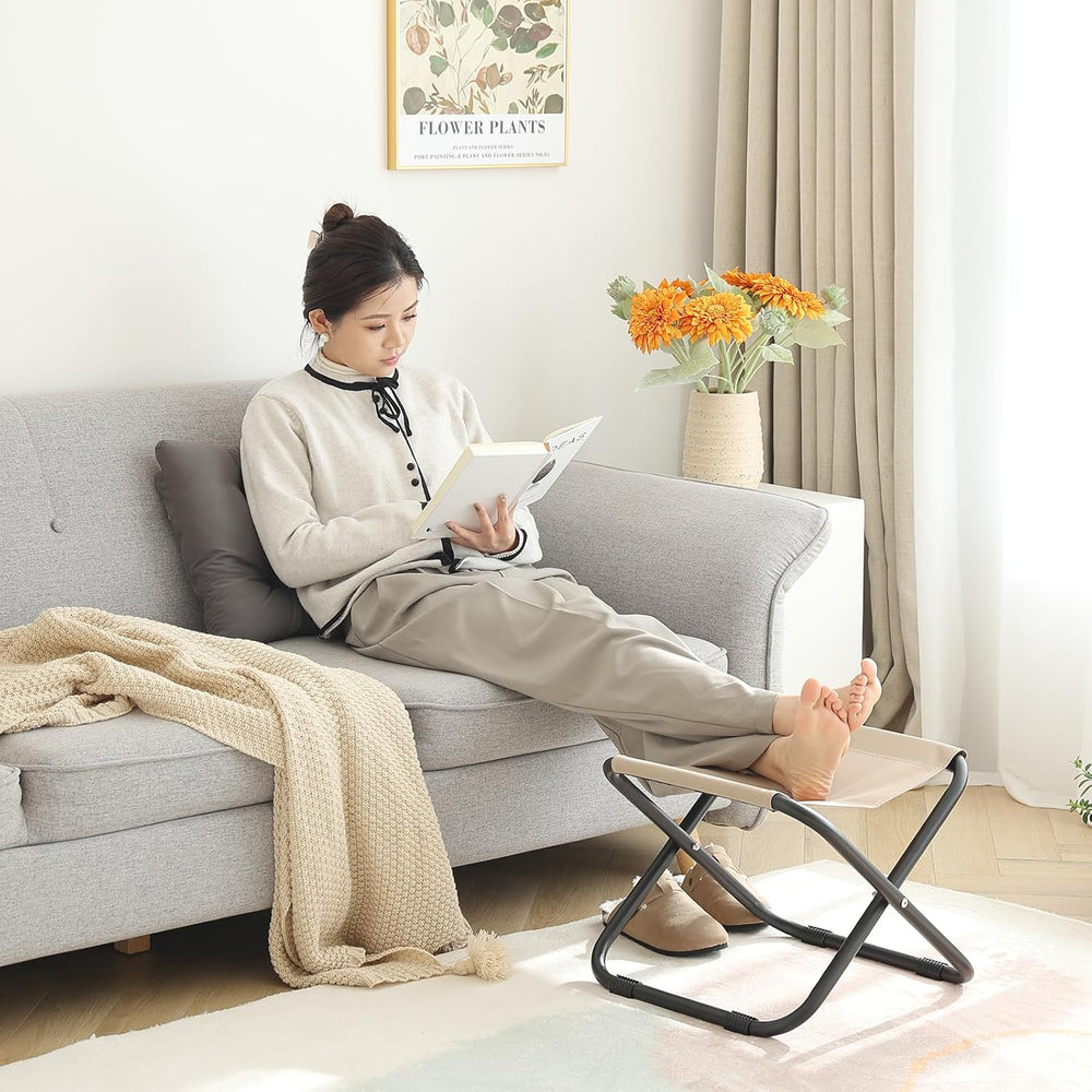 LITA Folding Upholstered Footrest with Straight & Square Shape,Small Otto...