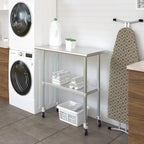 AmGood 18" x 36" Stainless Steel Work Table with Casters | Heavy Duty Metal Utility Table On Wheels | Kitchen Island Cart