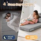 Tri-Fold Futon Mattress,Foldable Japanese Floor Sleep Mattress,High-Density Foam Tatami Bed Mat with Corduroy Cover,Nap Pad & Floor Lounger for Dormitory & Small Space(Charcoal Gray,63x26)